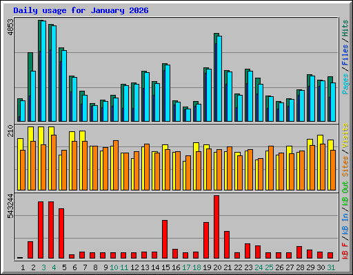 Daily usage for January 2026